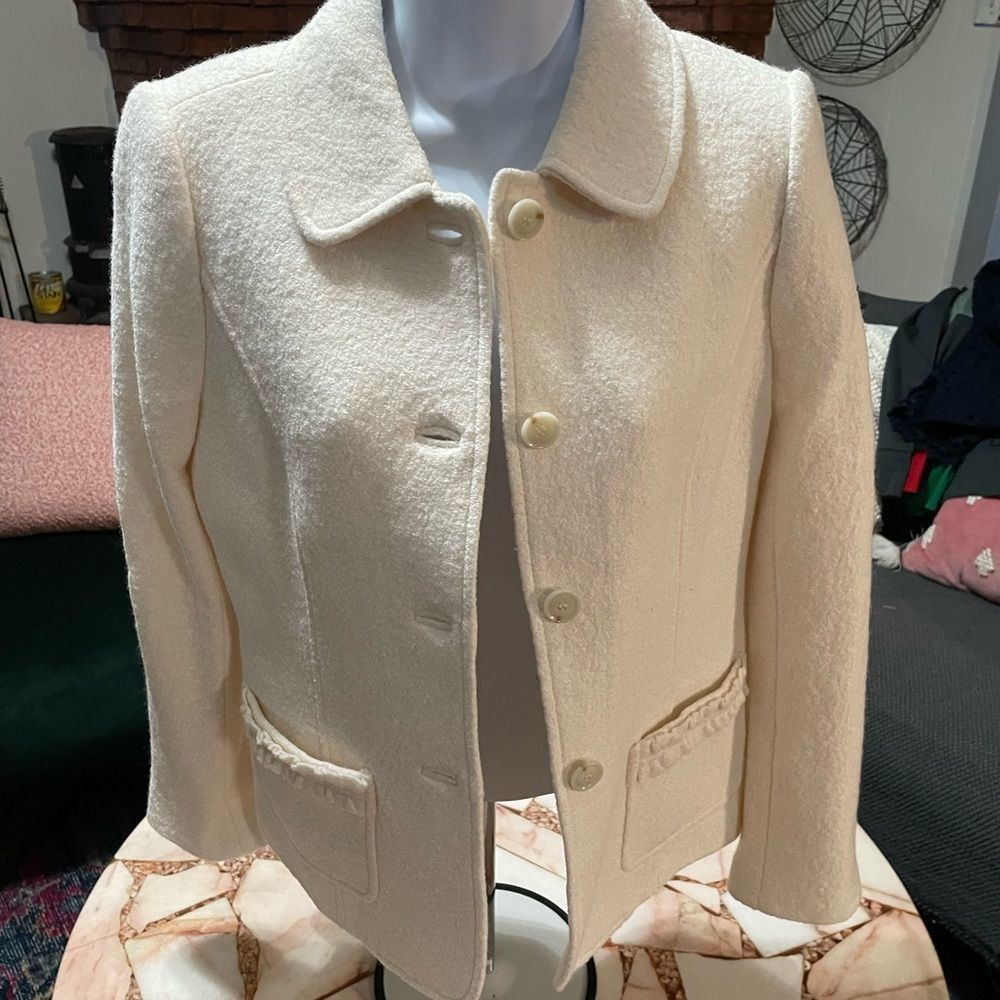 Talbots Winter White Wool blend Jacket